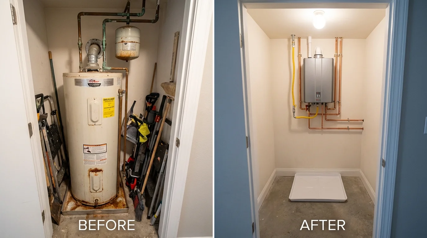 Tank water heater versus wall-mounted tankless unit comparison for Mathis, TX homeowners